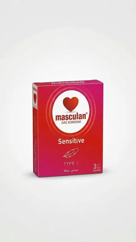 masculan Sensitive, Type 1, lubricated condom with tender surface